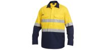 Mens Workcool2  Reflective Spliced Closed Front Shirt Long Sleeve