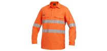 Mens Workcool2 Hi Vis Reflective Closed Front Shirt Long Sleeve