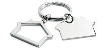 House Shaped Metal Keychain