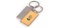 Rectangle Bamboo Zinc Keytag
