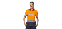 Womens Short Sleeve Hi Vis Taped Polo