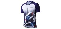 Men's Sublimated Stand Collar  Raglan Short Sleeves Cycling Jersey