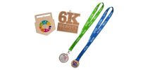Custom Shaped Wooden Medal with Bamboo Lanyard