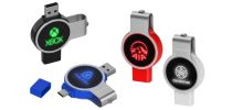 Double Ended Swivel Lighting Logo Flash Drive