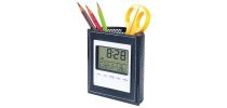 Lcd Clock With Pen Holder