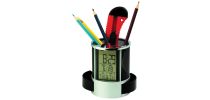 Pen Holder With Multifunction Clock