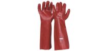 45cm Red Single Dippled PVC Gloves