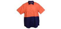 Hi Vis 100% Combed Cotton Drill Short Sleeve Shirts