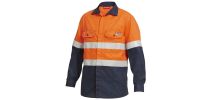 Mens Shieldtec Fr Hi-Visibility Two Tone Open Front Long Sleeve Shirt With Fr Tape