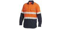 Mens Shieldtec Fr Hi-Visibilty Two Tone Closed Front Long Sleeve Shirt With Fr Tape