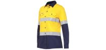 Womens Koolgear Hi-Visibility Ventilated Long Sleeve Shirt With Tape
