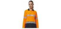 Womens Long Sleeve Hi Vis Taped Polo