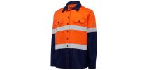 Womens L/Sl Hi Vis L/Weight 2 Tone Ventilated Shirt W/Tape