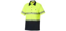 Mens Koolgear Hi-Visibility Two Tone Short Sleeve Ventilated Polo With Segmented Tape