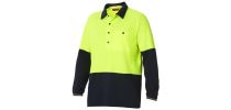 Mens Koolgear Hi-Visibility Two Tone Long Sleeve Ventilated Polo
