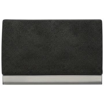 PU and stainless steel business card holder Matteo