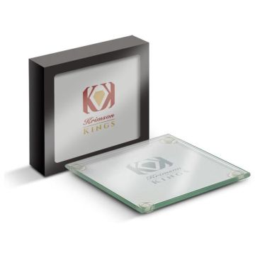 Platinum Glass Coaster Set