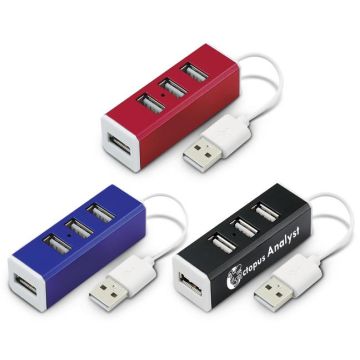 Aluminium 4 Port USB Hub
