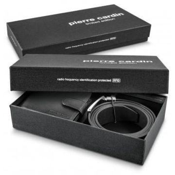Pierre Cardin Leather Wallet  Belt Gift Set