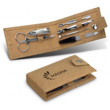 6pc Stainless Steel Cork Manicure Set