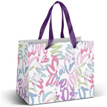 Medium Ribbon Handle Paper Bag - Full Colour