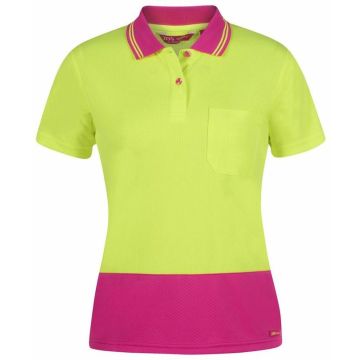 JB's LADIES Hi Vis SHORT SLEEVE JACQUARD POLO
