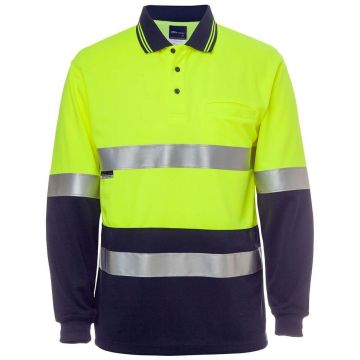 Hi Vis L/S (D+N) Cotton Back Polo