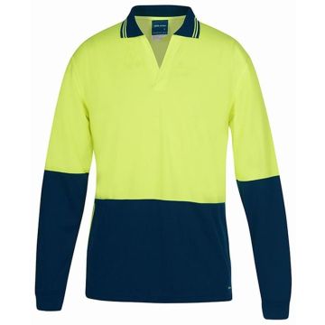 Hi Vis LONG SLEEVE NON BUTTON POLO