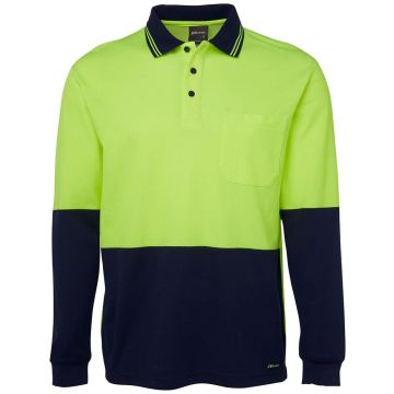 Hi Vis Long Sleeve Cotton Back Polo