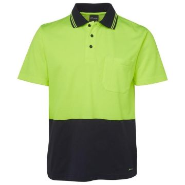 Hi Vis NON CUFF SHORT SLEEVE COTTON BACK POLO