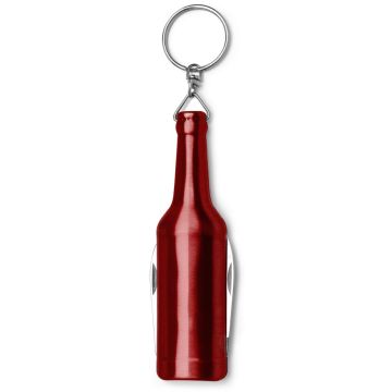 Metal Bottle Shaped Key Holder With Knife And Bottle Opener
