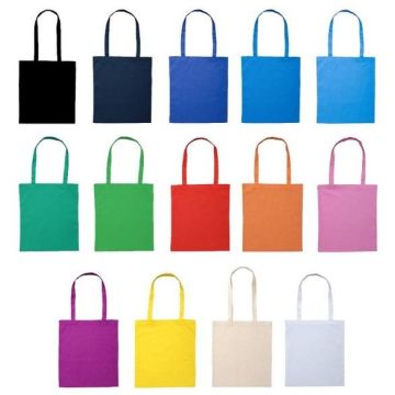 Calico Bag Long Handle - Natural