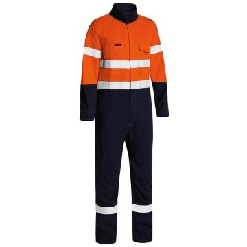 TenCate Tecasafe® Plus 580 Taped Hi Vis Lightweight FR Non Vented Engineered Coverall - Orange/Navy