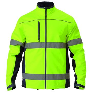 Hi Vis Softshell Jacket - 2 Tone W/ Fleece Lining