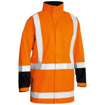 Taped Hi Vis Rain Shell Jacket - Orange