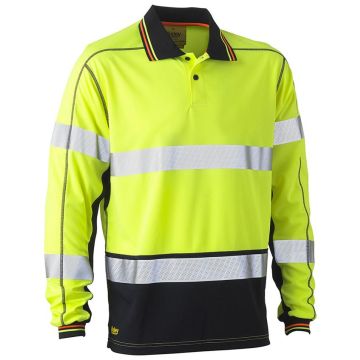 Taped Hi Vis Polyester Mesh Polo - Yellow-4XL
