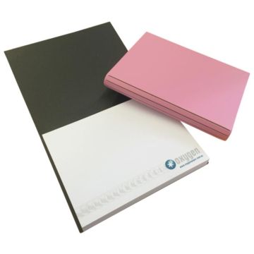 Recycled Leather Combination Unprinted Cover, 100x75mm 1 Col Pad
