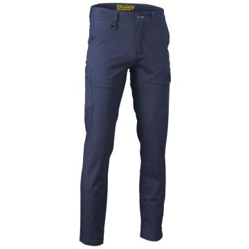 Stretch Cotton Drill Cargo Pants - Navy