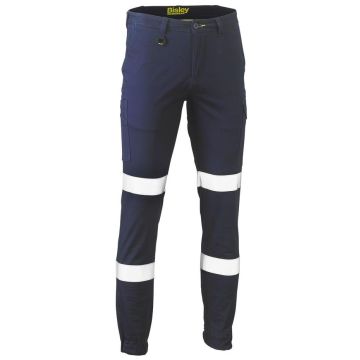 Taped Biomotion Stretch Cotton Drill Cargo Cuffed Pants - Navy