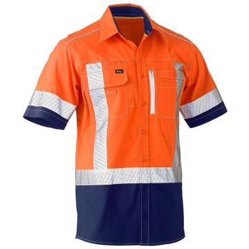 Flx & Move X Taped Hi Vis Utility Shirt - Orange/Navy
