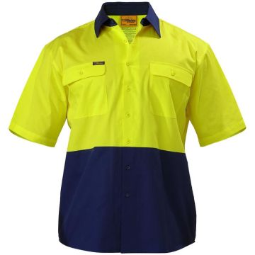 Lightweight Hi Vis Drill Shirt - 2 Tone Short Sleeve