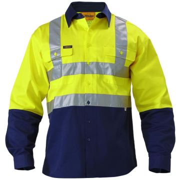 Hi Vis Drill Shirt - 2 Tone Long Sleeve