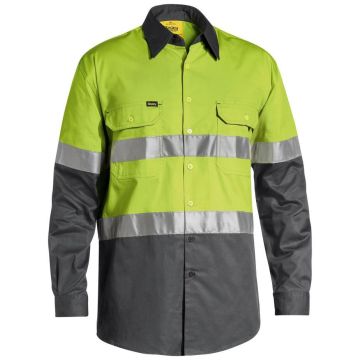 Taped Hi Vis Cool Lightweight Shirt - Lime/Charcoal