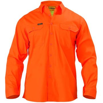 Hi Vis Cool Lightweight Drill Shirt - Long Sleeve W/ Gusset Cuff