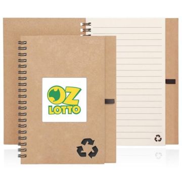 Eco Notebook Recycled Paper Spiral Bound - Natural