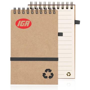 Eco Notepad Recycled Paper Spiral Bound - Natural
