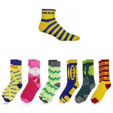 Custom branded platinum Crew Socks