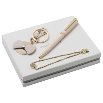 Set Cacharel Light Pink (ballpoint Pen, Key Ring & Gold Plating Bracelet)
