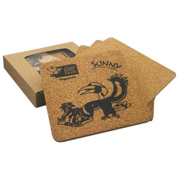 Vineyards Cork Coaster Square Set of 4