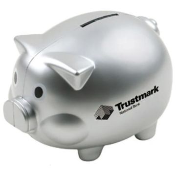 Coin Bank Pig Shape with Silver